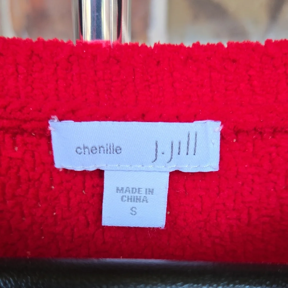J. Jill Vibrant Red Chenille Sweater - Picture 2 of 5